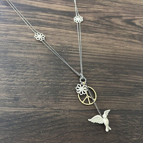 2000s Dove Peace Flower Necklace ASO Alex Russo - Picture 4 of 10